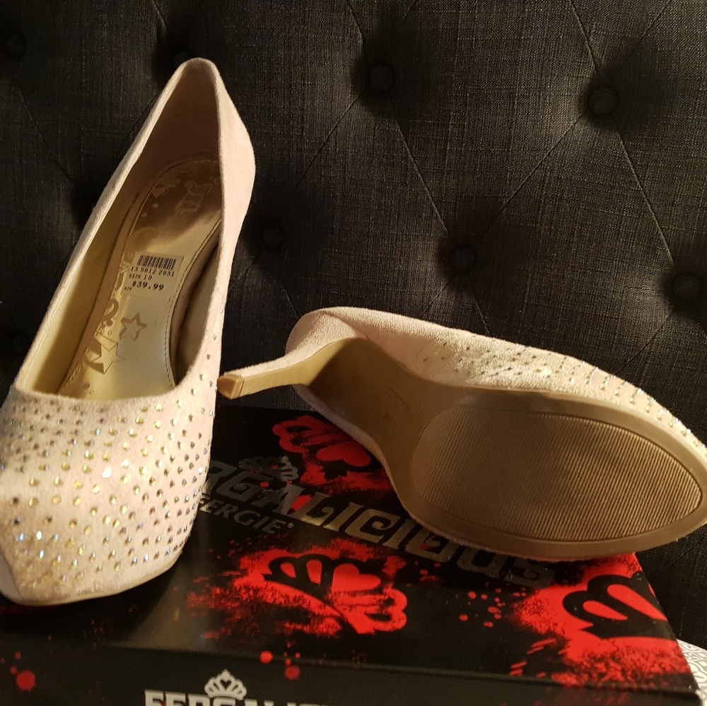 Cream Rhinestone Heels - Picture 3 of 3